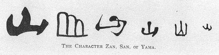 Various ways of writing mountain in Japanese ceramic marks